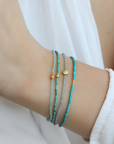 Faceted Labradorite Beaded Bracelet with 18K Organic Bead