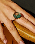 18K "Matiz" Ring with Rose-Cut Tourmaline & Paraiba Tourmaline Round "Shaker"