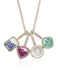 18K "Naipe" Emerald-Cut Charm with Blue Sapphire "Shaker"