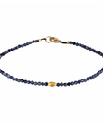 Faceted Sapphire Beaded Bracelet with 18K Marquise Bead