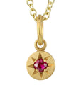 20K Gold Star-Set Ruby "Tablet" Pendant