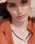 Faceted Kyanite Beaded Choker Necklace