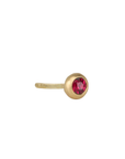 Single 18K Gold Mini Bezel Set Ruby Stud