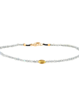 Faceted Labradorite Beaded Bracelet with 18K Marquise Bead