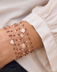 18K & "Moka" Brown Resin Beaded "Classic" Bracelet