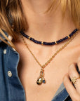 One-Of-A-Kind 10K & Oval Blue Sapphire "Station" Pendant with Diamond & Milgrain Details