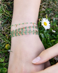 18K Mint Green Resin "Classic" Beaded Bracelet
