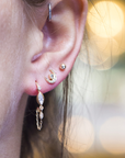 14K & Diamond "Moon and Earth" Stud Earring