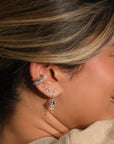 14K & Oval Green Tourmaline Drop Earrings with Diamond "Fringe" Details