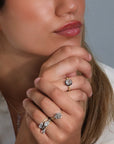 18K & Blackened Platinum 6-Prong 2.58ct Old Euro Cushion Diamond Ring