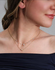 18K & ~2.6ct Free-Set Round and Oval Shaped Diamond Necklace