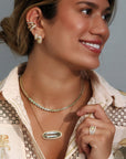 18K Asymmetrical Graduated Bezel-Set Mint Tourmaline "Bubble" Necklace