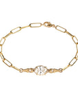 14K Prong-Set Lab Grown Oval Diamond Paperclip "Branch" Bracelet