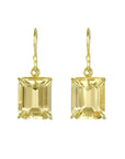 Champagne Citrine Emerald Cut Earrings
