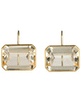 22K & 18K Bezel-Set Emerald-Cut Citrine Stationary Drop Earrings