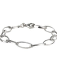 "Lottie" Sterling Silver Handmade Hammered Oval Link Bracelet