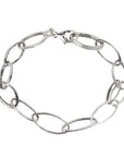 "Lottie" Sterling Silver Handmade Hammered Oval Link Bracelet