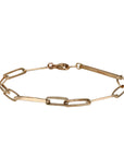 The "Tara" 14K Hammered Rectangular Link Bracelet