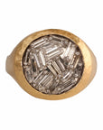 18K Gold & Platinum Pin-Set Baguette Diamond Ring