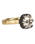 18K & Blackened Platinum 6-Prong 2.58ct Old Euro Cushion Diamond Ring