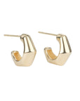 14K Gold "Bamboo" Wide Hoop Earrings