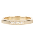 14K Gold Octagon Ring with Five Pave Diamonds