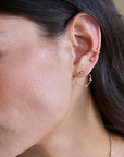 14K & Five Diamond "Dash" Front-to-Back Circle Post Earrings