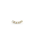 14 Karat Gold Curved Prong Set Diamond Earring. (0.06tcw) E...