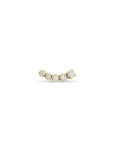14 Karat Gold Curved Prong-Set Diamond Earring (0.06tcw). Ea...