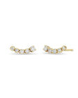 14 Karat Gold Curved Prong Set Diamond Earring. (0.06tcw) E...