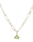 Asymmetrical Green Tourmaline "Crystal" Pendant - Peridot Fine Jewelry - Petra Class