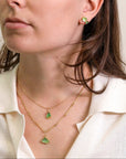 Asymmetrical Green Tourmaline "Crystal" Pendant - Peridot Fine Jewelry - Petra Class