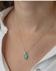 Baby Turquoise Sun and Diamond Necklace - Peridot Fine Jewelry - Celine Daoust
