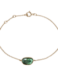 Bezel-Set Green Tourmaline Chain Bracelet - Peridot Fine Jewelry - Celine Daoust