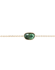 Bezel-Set Green Tourmaline Chain Bracelet - Peridot Fine Jewelry - Celine Daoust