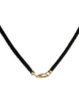 Black Suede Cord Necklace with 18K Lobster Clasp - Peridot Fine Jewelry - Lizzie Mandler