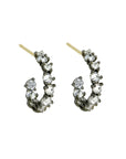 Blackened Inverted Diamond Small Hoop Earrings - Peridot Fine Jewelry - TAP by Todd Pownell