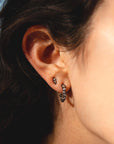 Blackened Inverted Diamond Small Hoop Earrings - Peridot Fine Jewelry - TAP by Todd Pownell