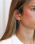 Blue Topaz Emerald Cut Earrings - Peridot Fine Jewelry - Rosanne Pugliese