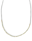Clear Seed, Gold Vermeil & Aquamarine Beaded Necklace - Peridot Fine Jewelry - Debbie Fisher