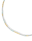 Clear Seed, Larimar & Multi - Shape Gold Vermeil Beaded Station Necklace - Peridot Fine Jewelry - Debbie Fisher