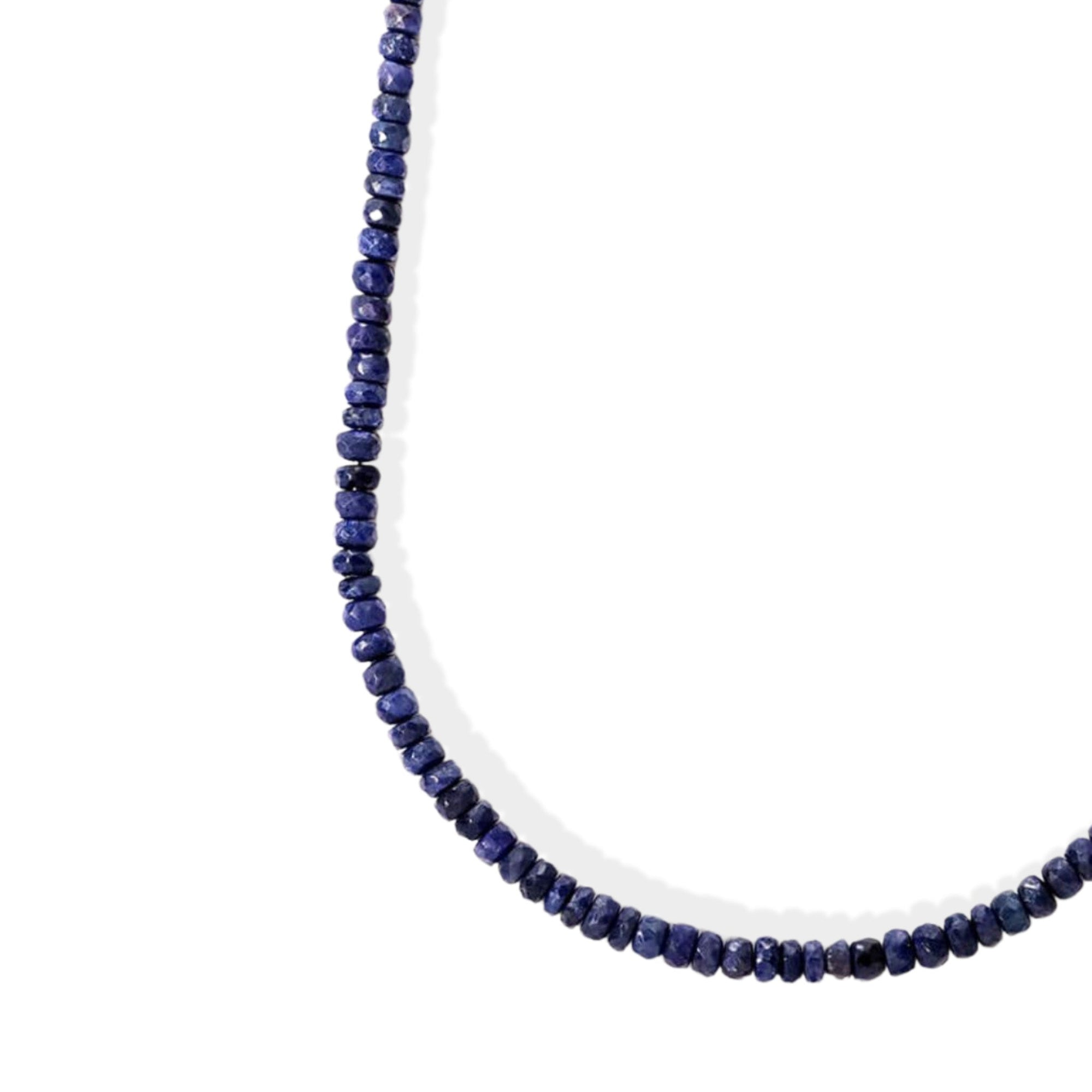 Dark Blue Sapphire Beaded Necklace - Peridot Fine Jewelry - Zahava