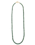 Deep Green Faceted Emerald Beaded Necklace - Peridot Fine Jewelry - Zahava