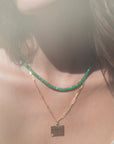 Deep Green Faceted Emerald Beaded Necklace - Peridot Fine Jewelry - Zahava