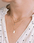 Dog Tag Necklace with Star-Set Diamond - Peridot Fine Jewelry - Zoe Chicco