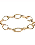 "Dorothy" 14K Gold Handmade Flexible Link Chain Ring - Peridot Fine Jewelry - Sarah Macfadden