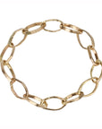 "Dorothy" 14K Gold Handmade Flexible Link Chain Ring - Peridot Fine Jewelry - Sarah Macfadden
