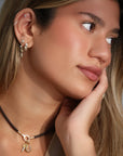 "Espresso" Brown Leather Cord with 18K Clasp & Charm Connector - Peridot Fine Jewelry - Jade Trau
