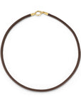 "Espresso" Brown Leather Cord with 18K Clasp & Charm Connector - Peridot Fine Jewelry - Jade Trau