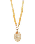 Ethiopian Yellow Opal Beaded Necklace with Gold Clasp - Peridot Fine Jewelry - Zahava